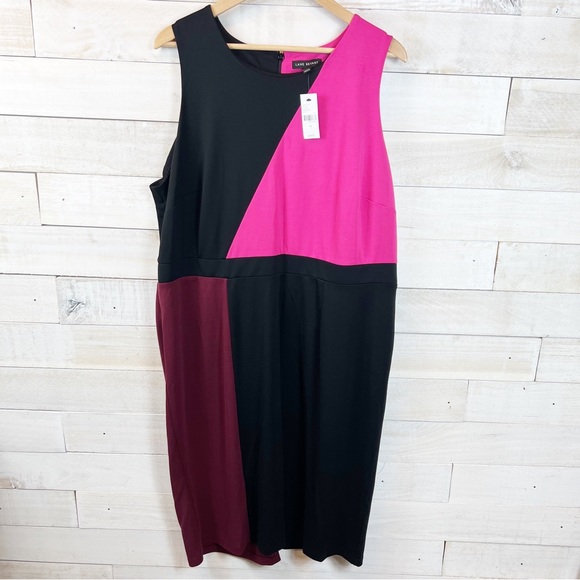 Lane Bryant Colorblock Sheath Dress Plus Size 20 Stretch Slit New - Picture 2 of 16